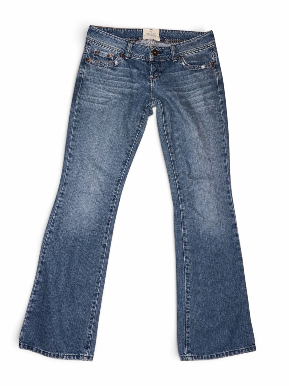 VINTAGE 100% Cotton AE Artist Low Rise Jeans Rigid Denim Bootcut 2012 Y2K
